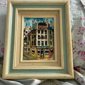 Original Robert Scott Signed Oil Painting Impression Paris Street Scene Frame